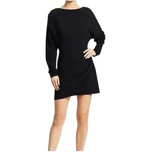 A.L.C. Greer Black Ruched Mini Dress - Size 6 - Japanese Triacetate